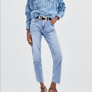 Zara Light Blue Straight Leg Jeans